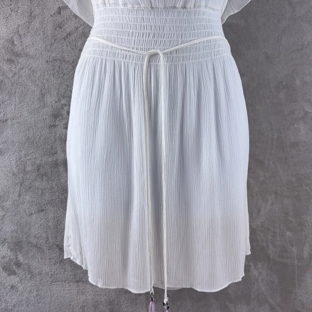 BECCA By Rebecca Virtue Tunic Cover Up Womens Size M/L White Swim Resort‎